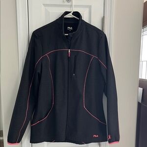 FILA Women's Utility Jacket in Black with Pink Highlights